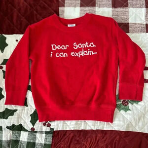 Rabbit Skins Red long sleeve sweat shirt "Dear Santa I Can Explain" Size 4